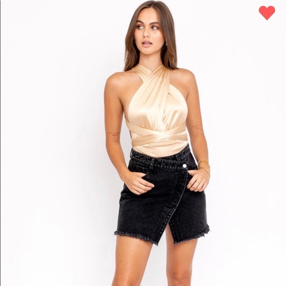 Sleeveless Champagne Bodysuit - Picture 1 of 4